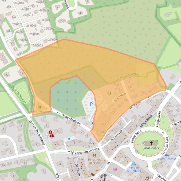 Kaart van postcodegebied 4325ED.