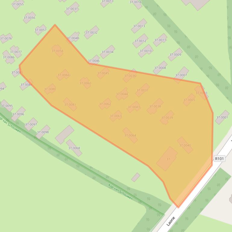 Kaart van postcodegebied 4325EJ.