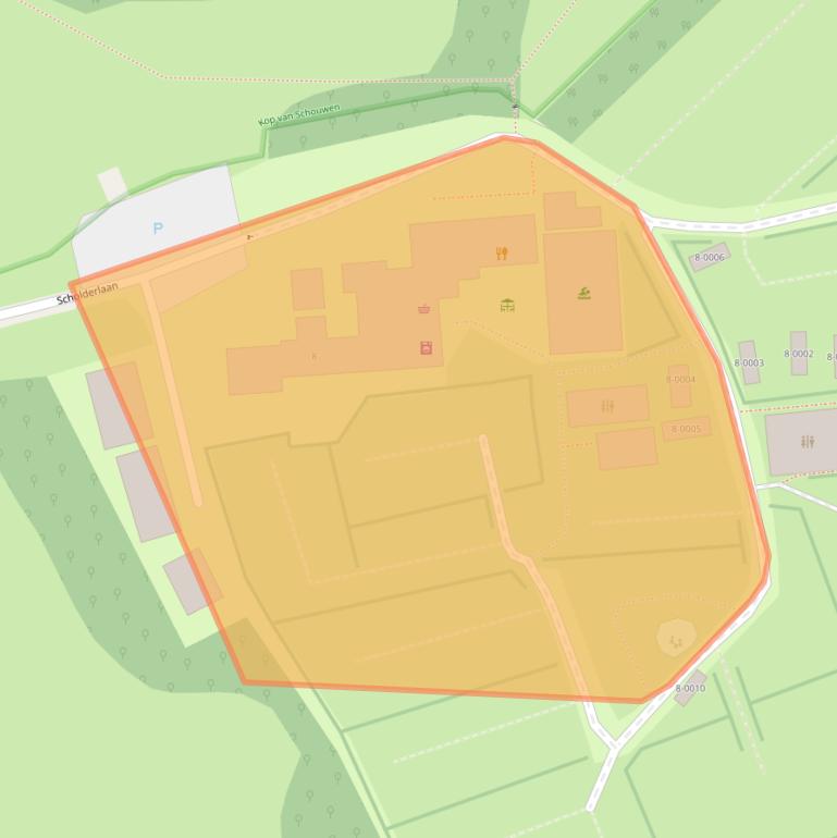 Kaart van postcodegebied 4325EP.