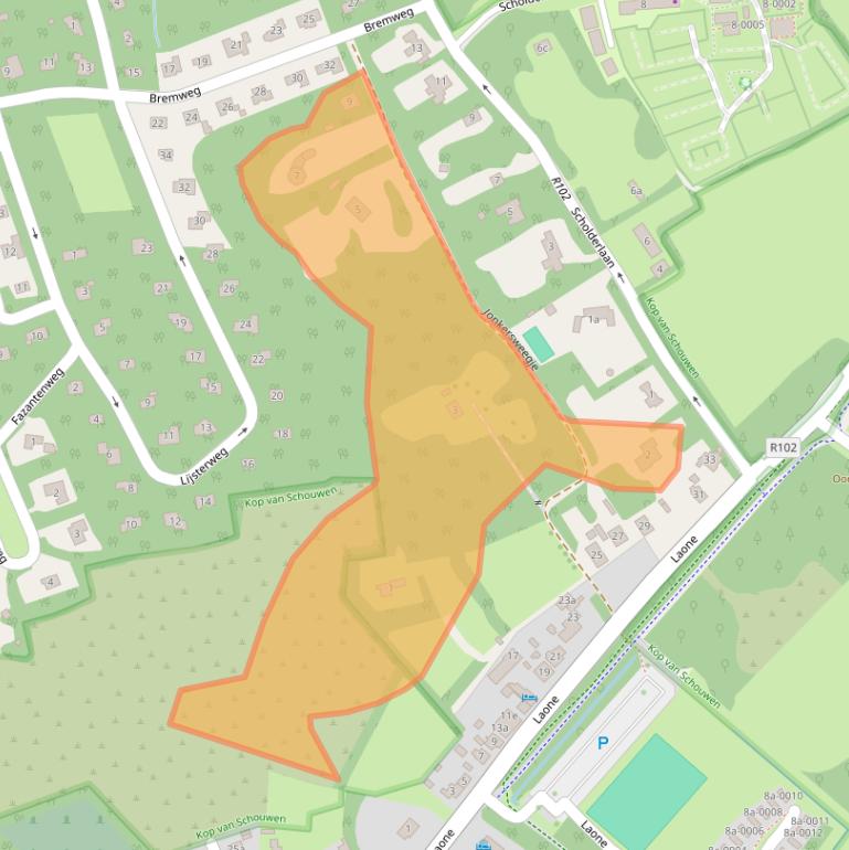 Kaart van postcodegebied 4325ER.