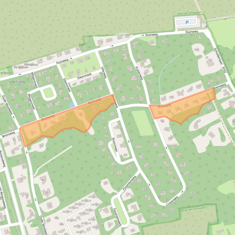 Kaart van postcodegebied 4325ET.