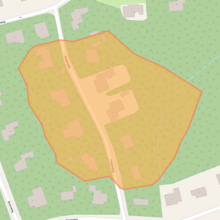 Kaart van postcodegebied 4325EV.