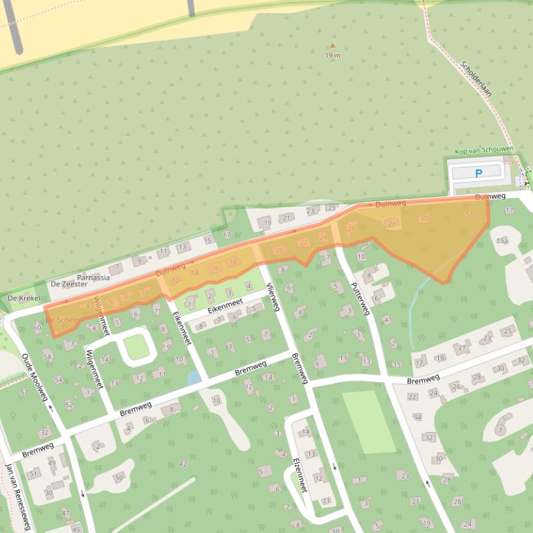 Kaart van postcodegebied 4325EX.