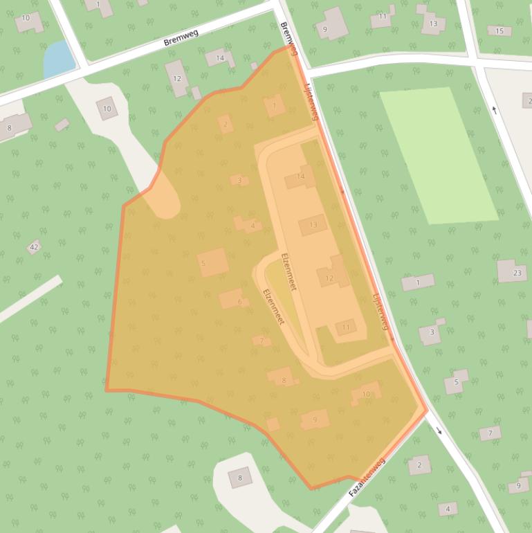 Kaart van postcodegebied 4325GC.