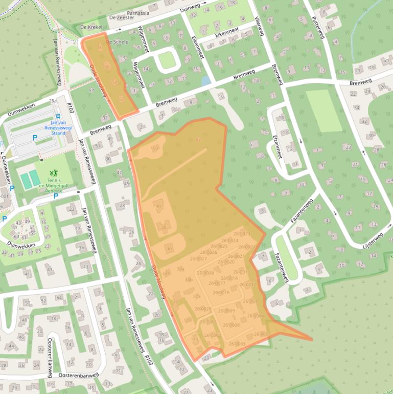 Kaart van postcodegebied 4325GK.