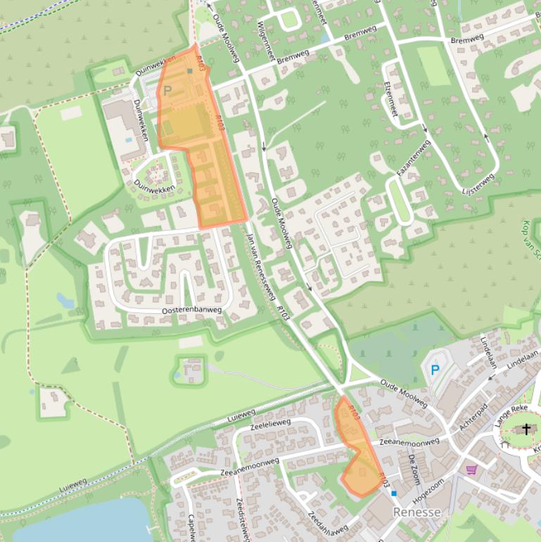 Kaart van postcodegebied 4325GM.