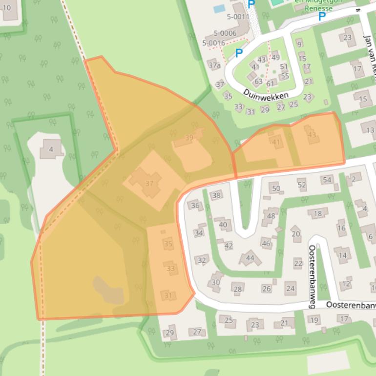 Kaart van postcodegebied 4325GR.