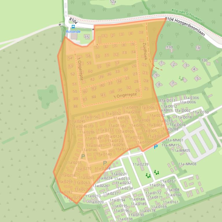 Kaart van postcodegebied 4325HN.