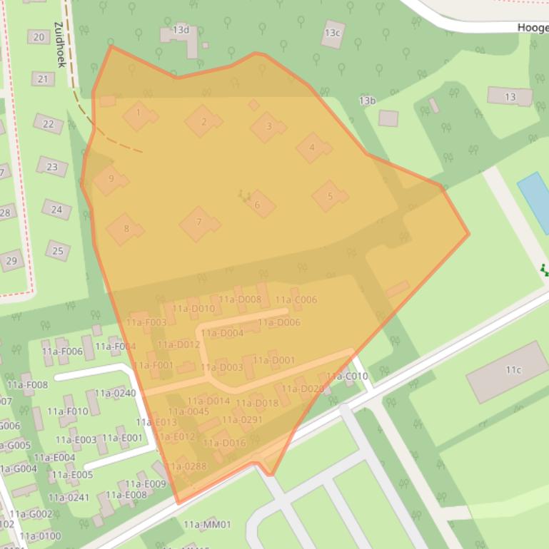 Kaart van postcodegebied 4325HP.