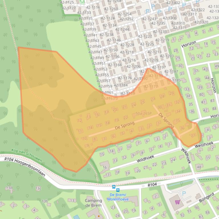 Kaart van postcodegebied 4325HR.