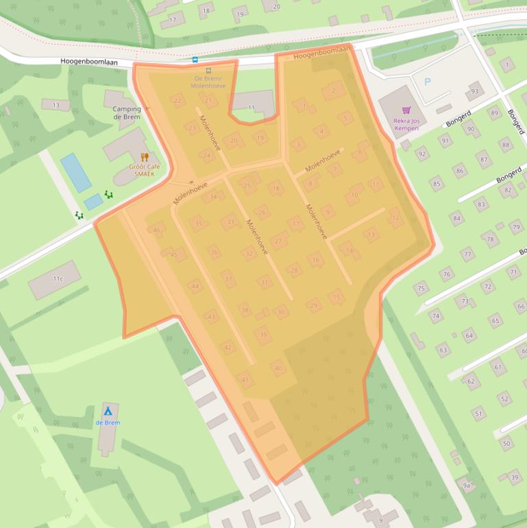 Kaart van postcodegebied 4325HT.