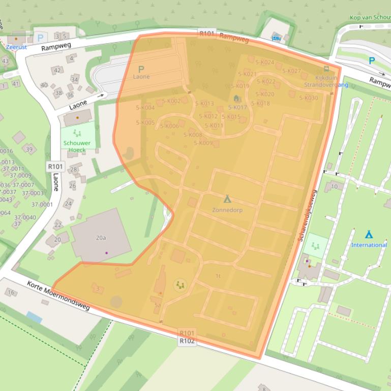 Kaart van postcodegebied 4325LA.