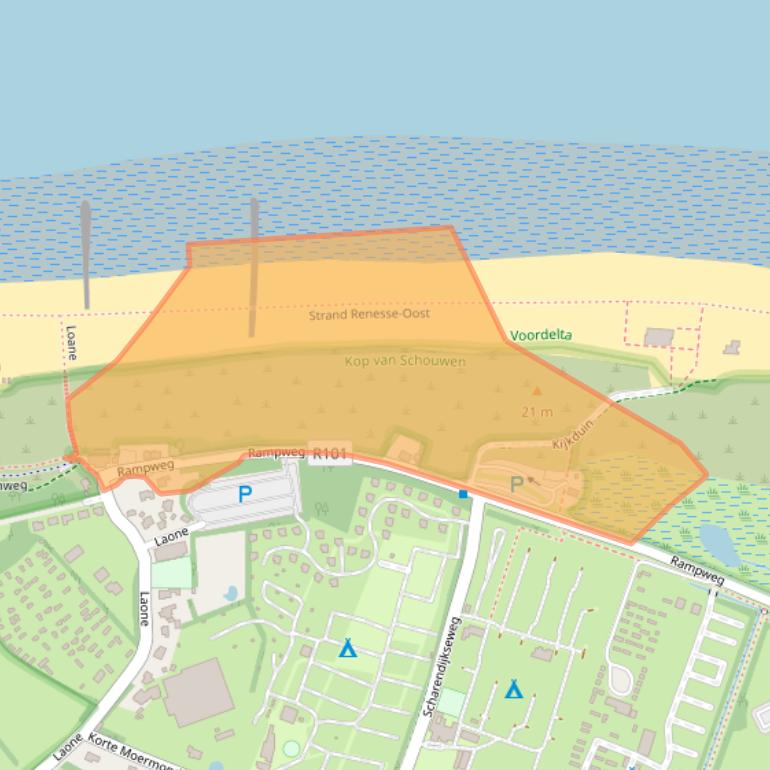 Kaart van postcodegebied 4325LG.
