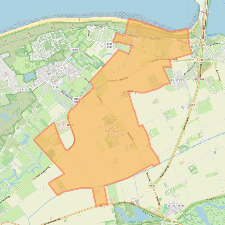 Kaart van postcodegebied 4326.