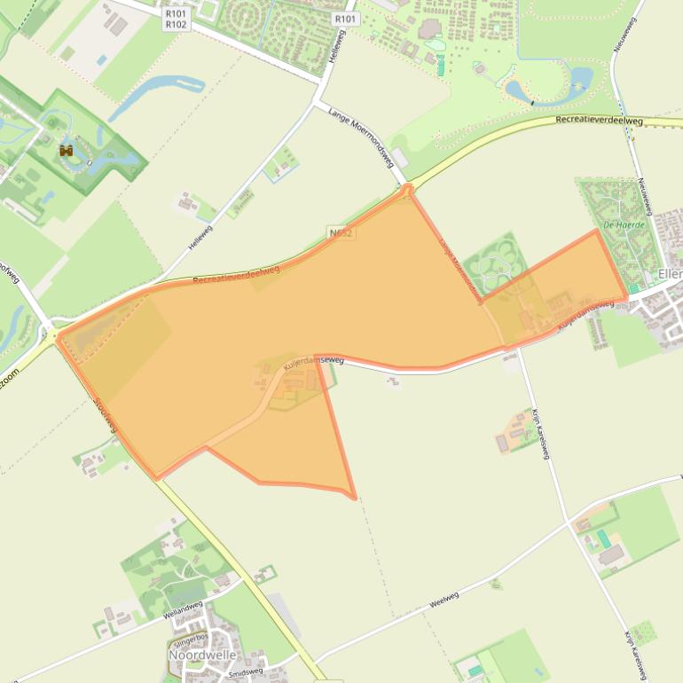 Kaart van postcodegebied 4326LL.