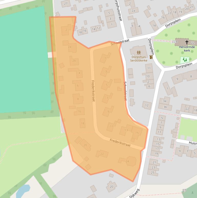 Kaart van postcodegebied 4327AD.