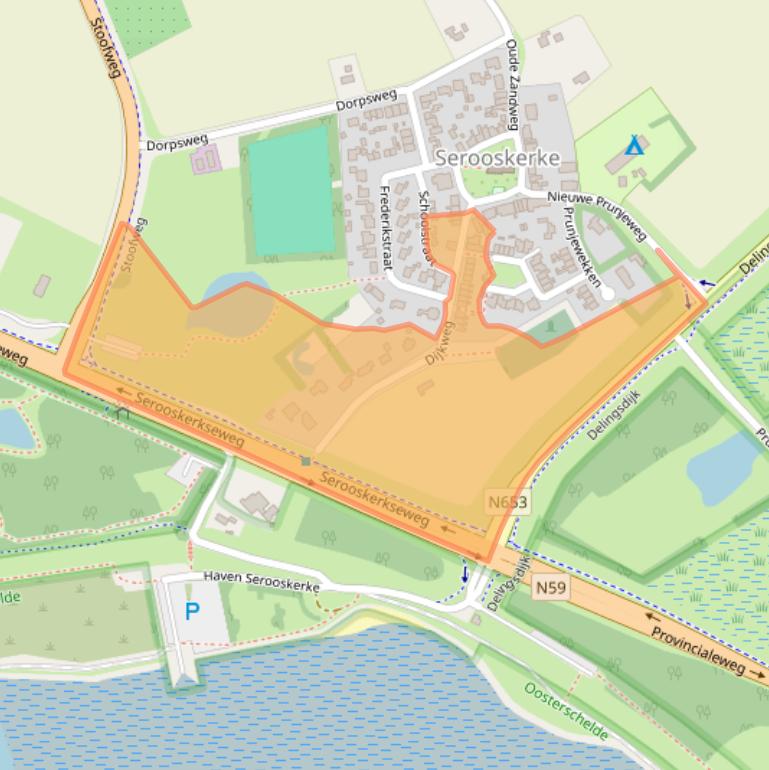 Kaart van postcodegebied 4327AE.