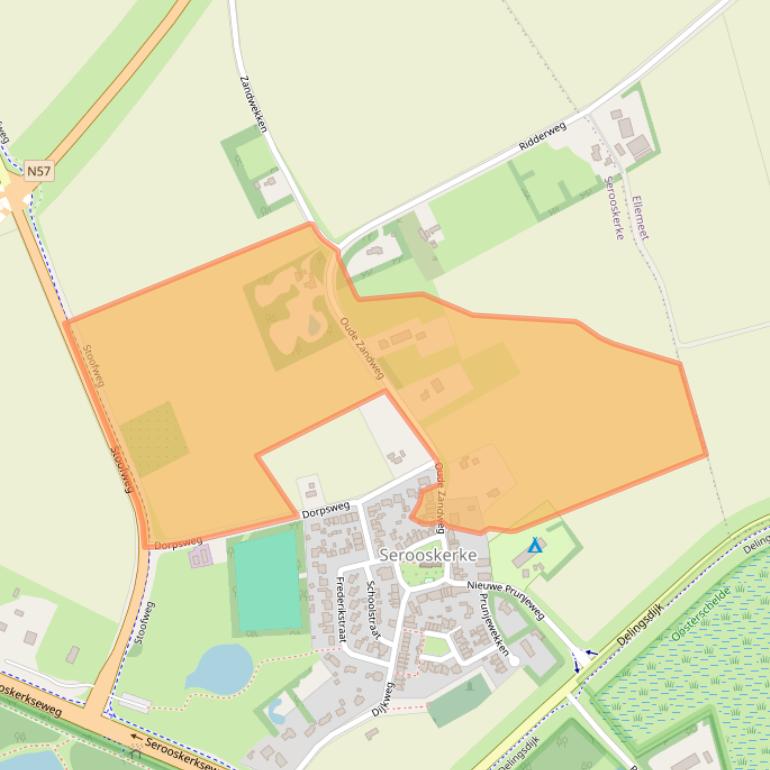 Kaart van postcodegebied 4327SH.