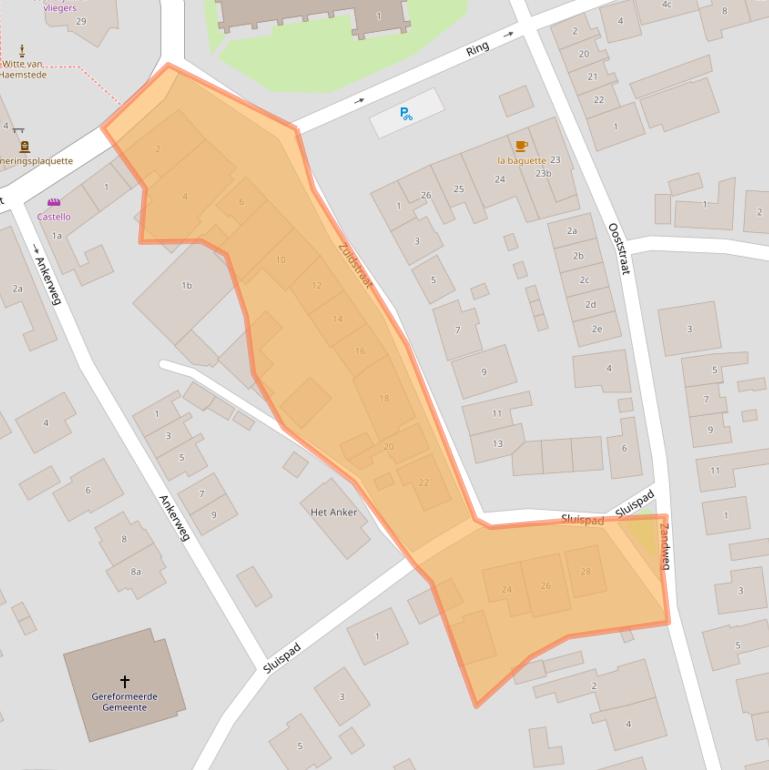 Kaart van postcodegebied 4328AD.