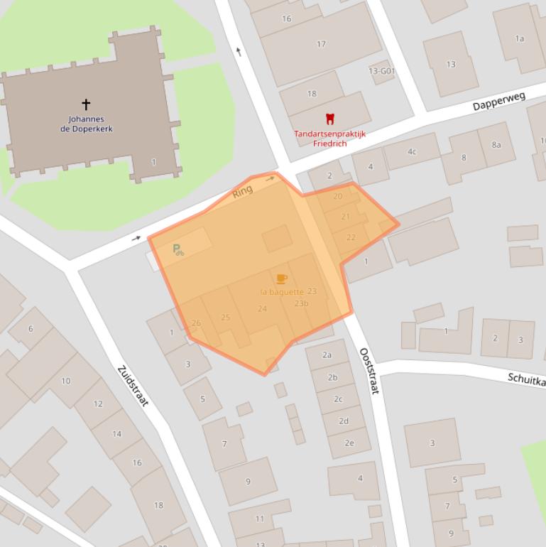 Kaart van postcodegebied 4328AG.