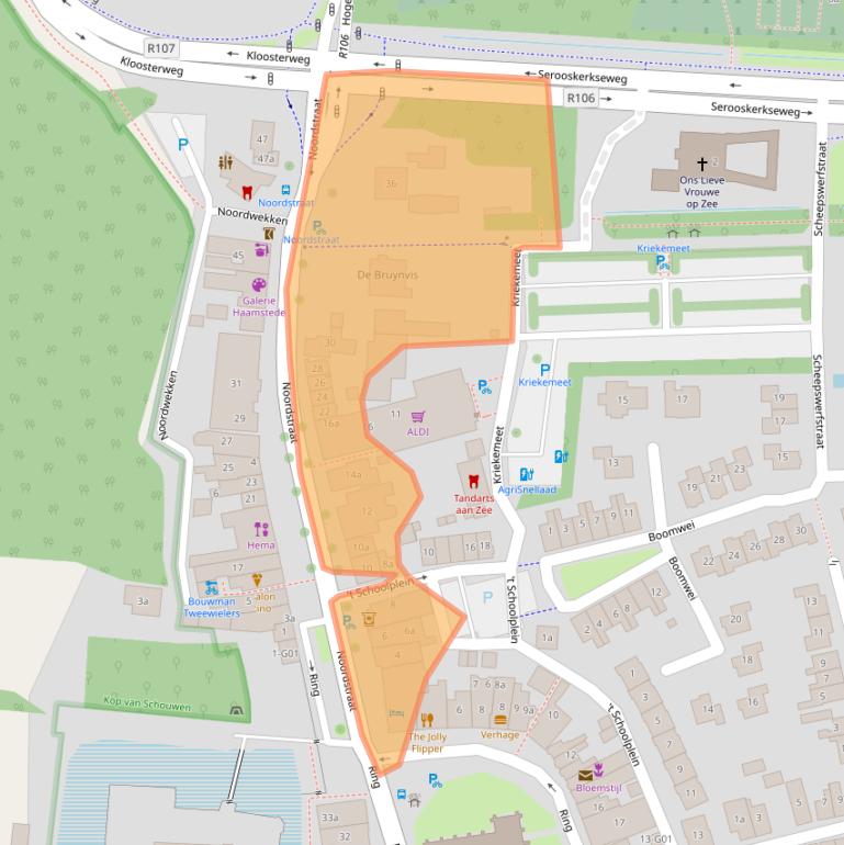 Kaart van postcodegebied 4328AL.