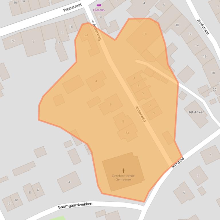 Kaart van postcodegebied 4328AN.