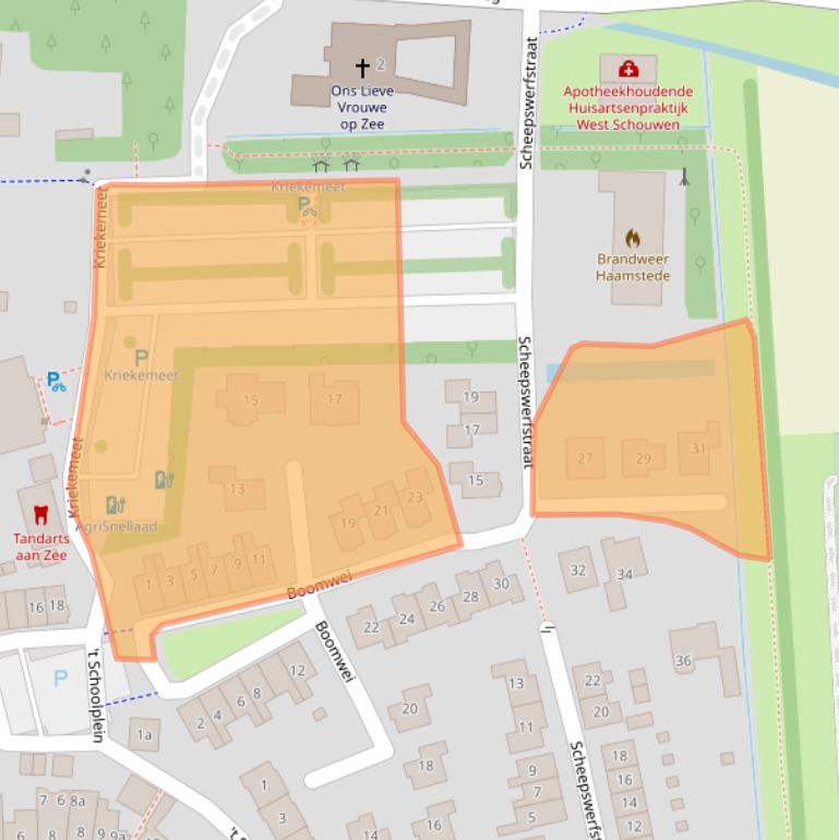 Kaart van postcodegebied 4328AV.