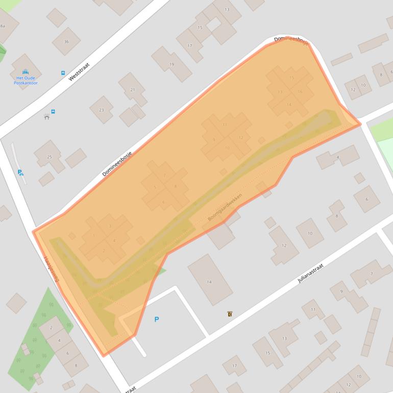 Kaart van postcodegebied 4328AZ.