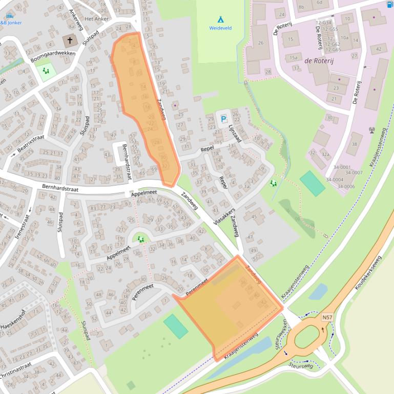 Kaart van postcodegebied 4328BH.