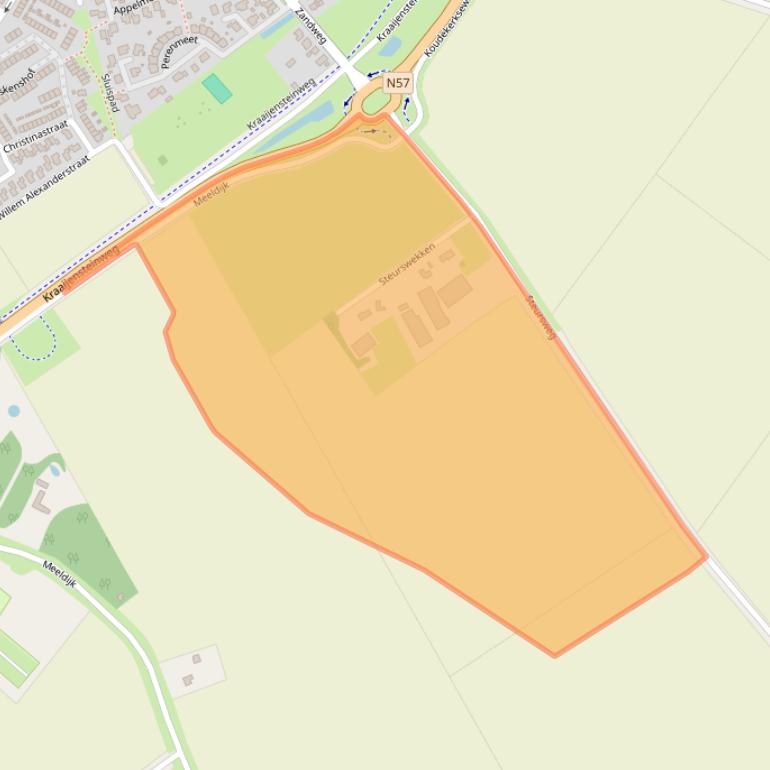 Kaart van postcodegebied 4328BJ.