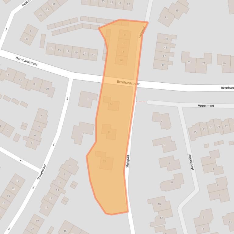 Kaart van postcodegebied 4328BM.