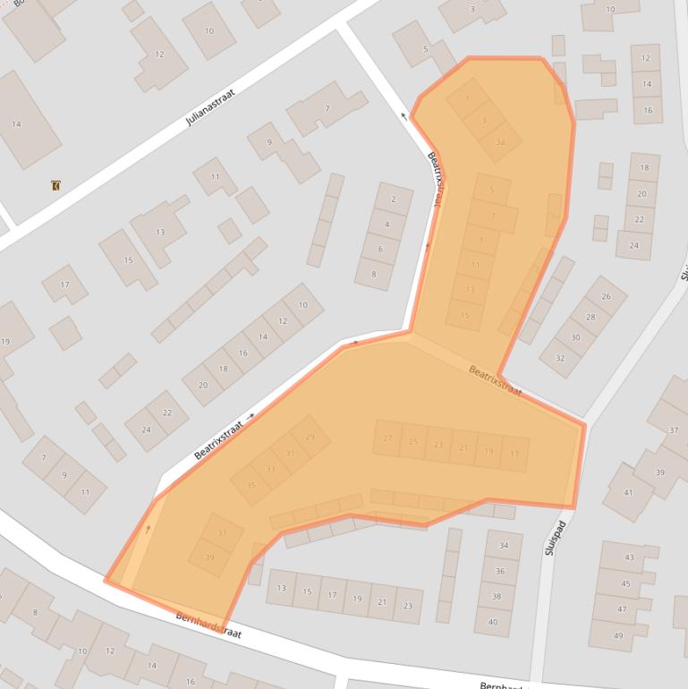 Kaart van postcodegebied 4328BN.