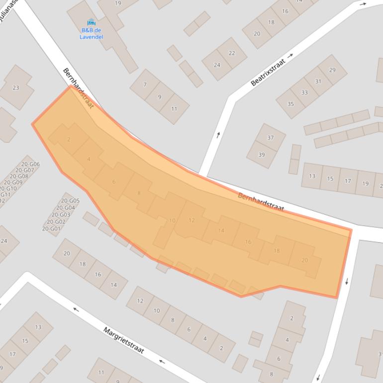 Kaart van postcodegebied 4328BS.