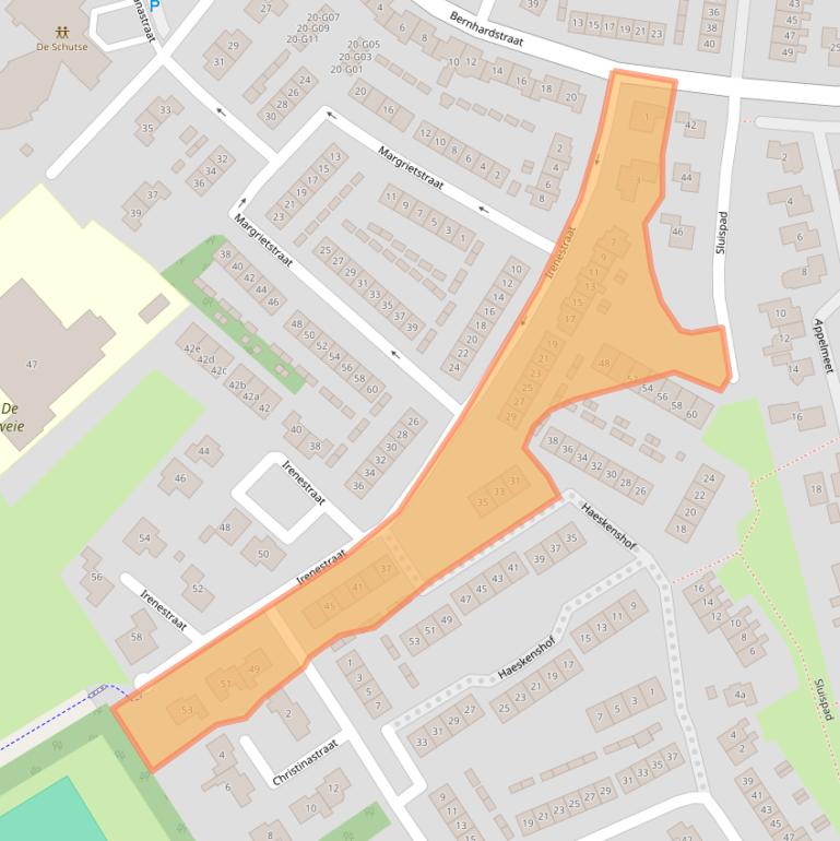 Kaart van postcodegebied 4328BT.