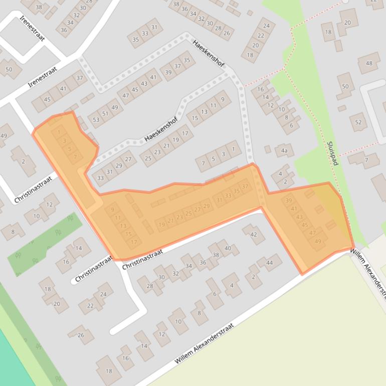 Kaart van postcodegebied 4328CA.