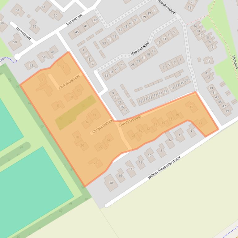 Kaart van postcodegebied 4328CB.