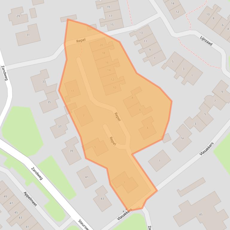 Kaart van postcodegebied 4328CG.