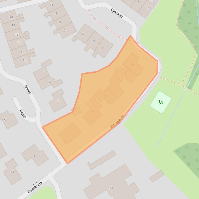 Kaart van postcodegebied 4328CH.