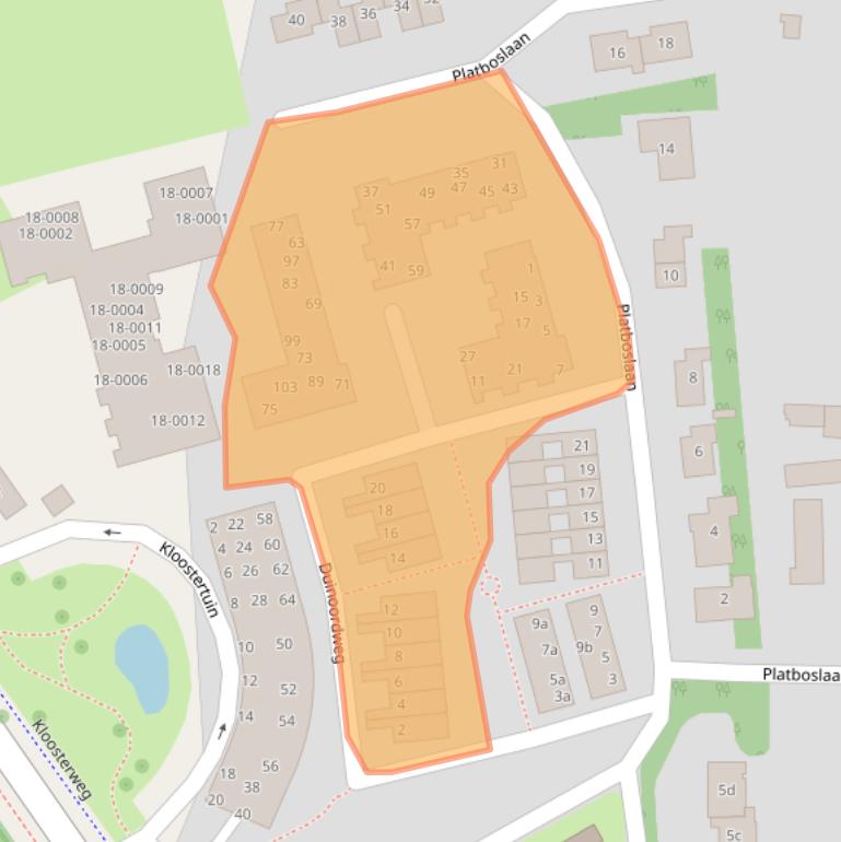 Kaart van postcodegebied 4328EB.