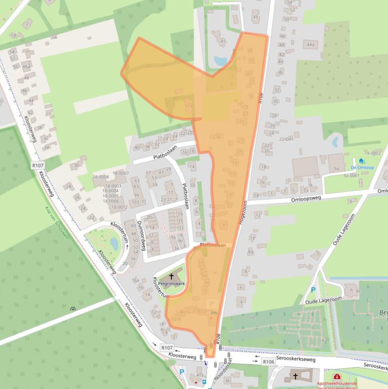 Kaart van postcodegebied 4328EE.