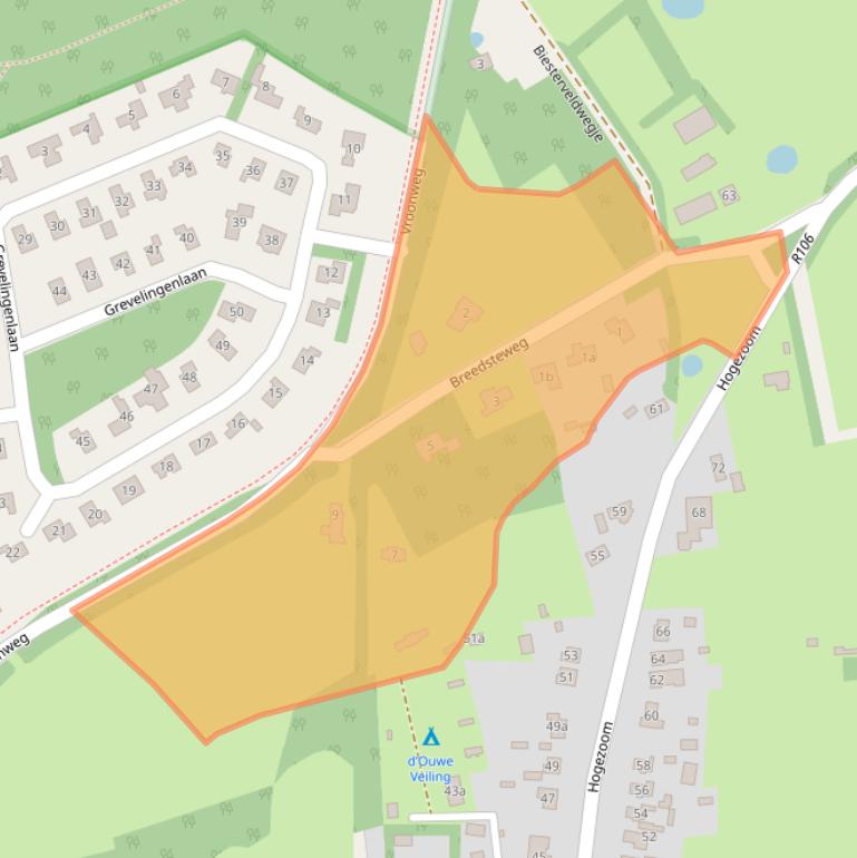 Kaart van postcodegebied 4328ER.