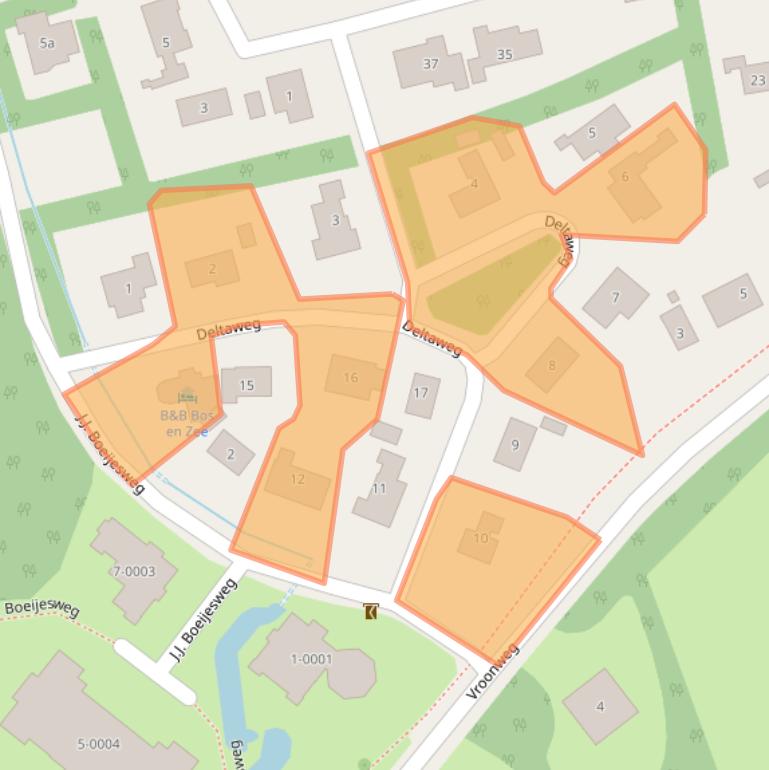 Kaart van postcodegebied 4328GG.