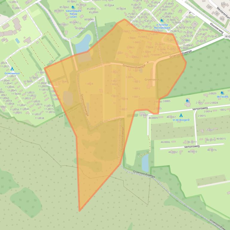 Kaart van postcodegebied 4328GM.