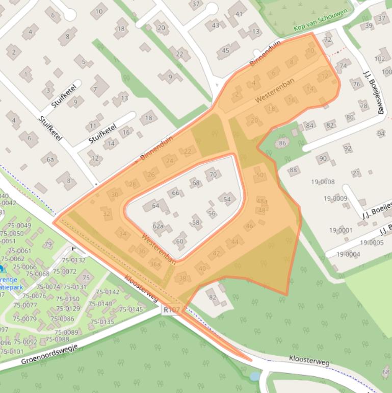 Kaart van postcodegebied 4328HE.