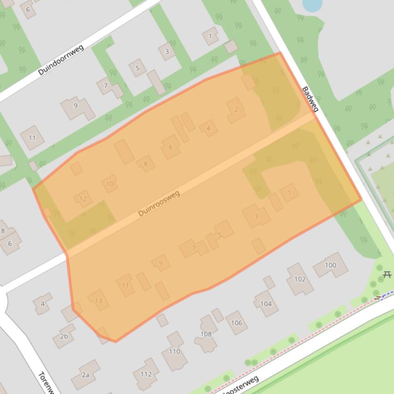 Kaart van postcodegebied 4328JA.