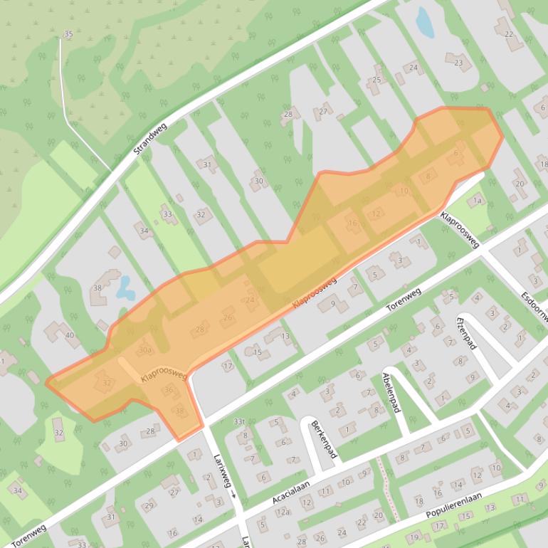 Kaart van postcodegebied 4328JZ.