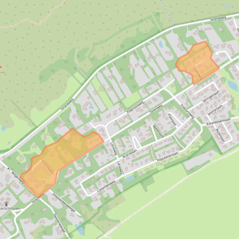 Kaart van postcodegebied 4328KB.