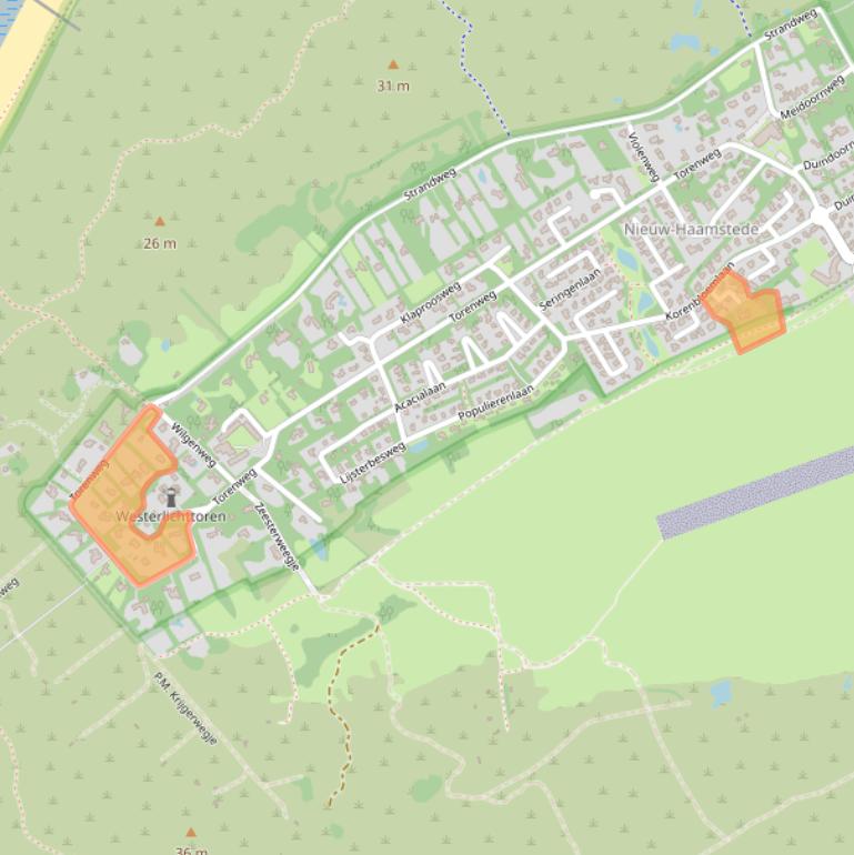 Kaart van postcodegebied 4328KJ.