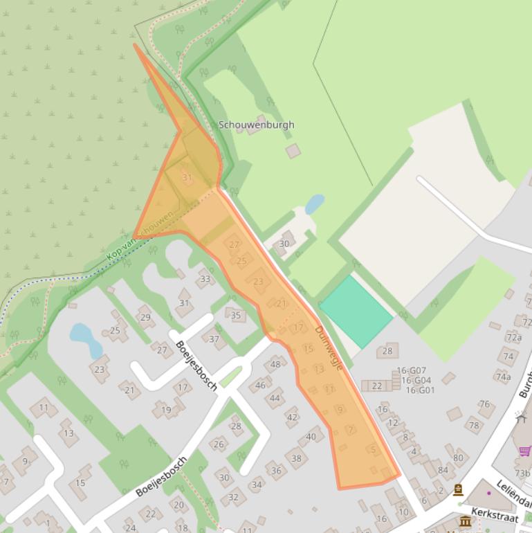 Kaart van postcodegebied 4328LE.