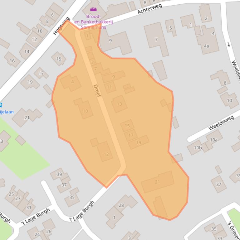 Kaart van postcodegebied 4328LX.